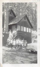1954 Chevrolet Bel Air Sedan 1950s Photo Cabin Woods California Plates Kids