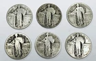 MIXED DATE SILVER STANDING LIBERTY QUARTER LOT OF 6! FANTASTIC SILVER! NR #G3691