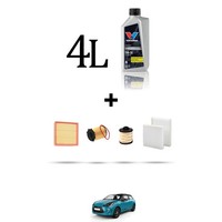 Hoffcar Set Service 4 Filter Und 4L ÖL FüR Citroen Ds3 1.6 Bluehdi 55Kw Von 20