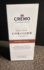 Cremo Cologne for men, Bourbon Vanilla, 3.4 fl oz (spices, Oak, vanilla) EDT NIB