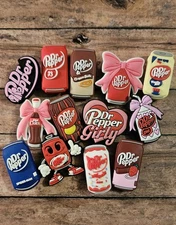 Dr. Pepper Coke Soda Shoe Charms (13 Pcs) Accessories Crocs Bracelets Tote Bags