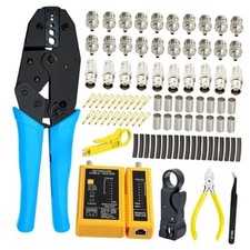 Coaxial Cable Tool Kit - BNC Crimp tool for RG58, RG59, RG62, RG174, 20PCS BNC