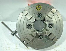 USED BISON 4 JAW INDEPENDENT LATHE CHUCK FITTED BIG BORE BACKPLATE BISON 0400-02