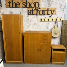 Mid Century Meredew 3 Piece Bedroom Set Wardrobe Compactum Bedside Cabinet 1970s