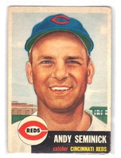 1953 Topps Baseball Cincinnati Reds Catcher Andy Seminick #153