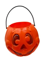 Vintage 1997 Grand Venture Halloween Blow Mold Jack O Lantern Treat Bucket