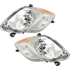 Headlight Set For 2009-2011 Toyota Yaris Hatchback Assembly Driver and Passenger