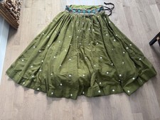 Indian Lehenga Deep Olive Green Embroidered Skirt Sz L