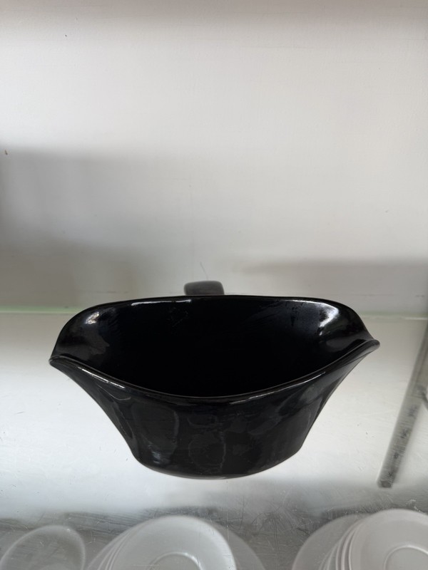 Frankoma 6S Dual Sided Gravy Boat Black Onyx. New.