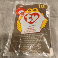 1998 Vintage McDonalds "ZIP" Ty Teenie Beanie Baby Sealed Happy Meal Toy 10