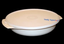Tupperware Stack Cooker Accessory Piece Shallow 1 Qt. Round Bowl Beige NOS