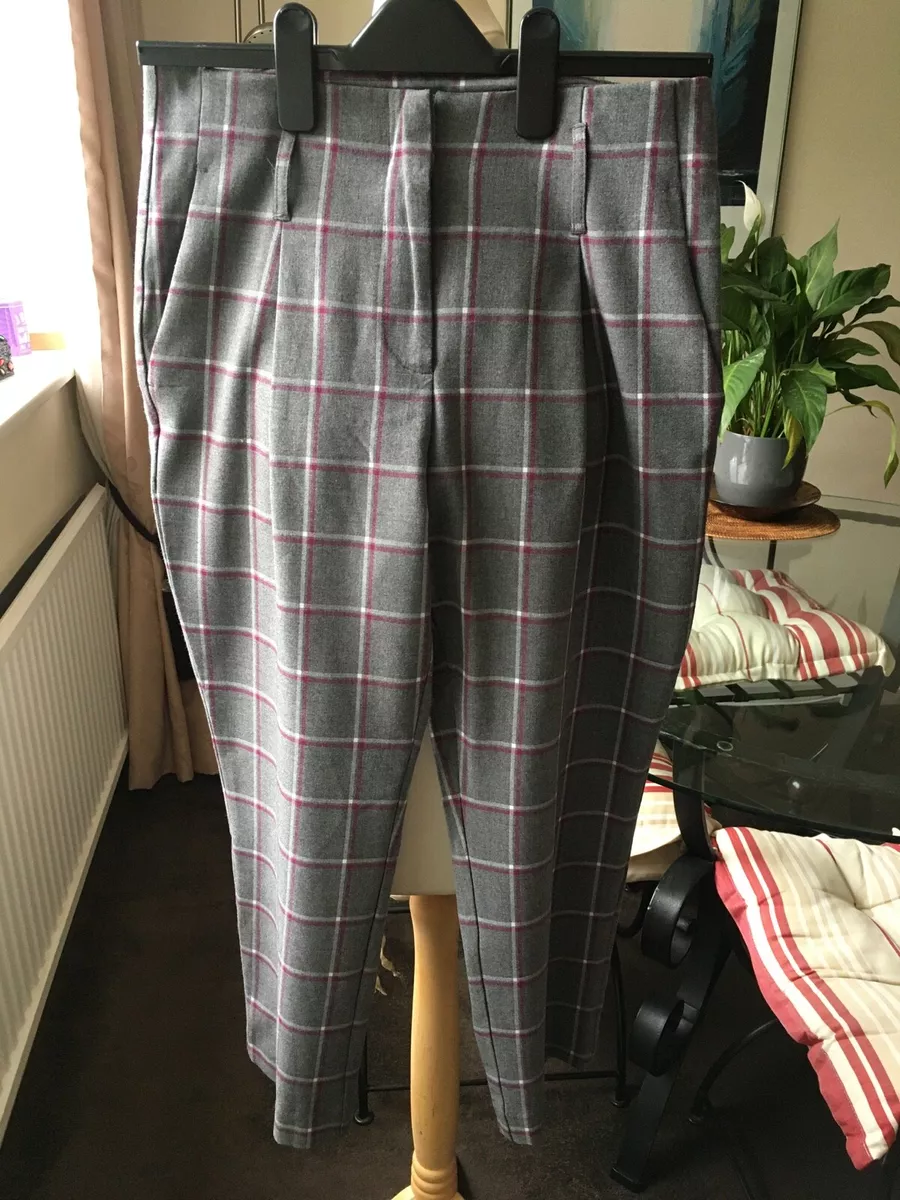 Petite plaid trousers sales
