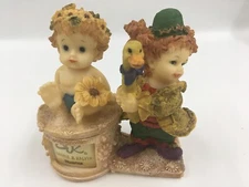 Circus Babies Mini Picture Frame And Trinket Box 3-1/2” Tall 3-1/4” Wide