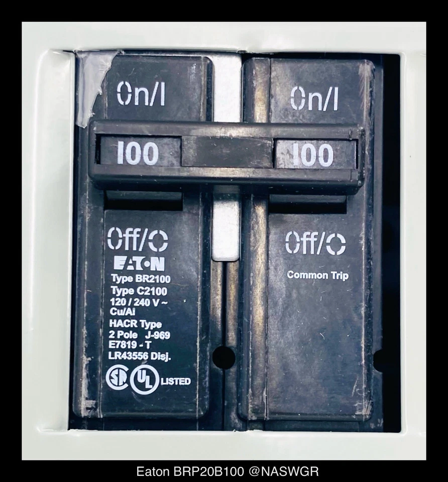 Eaton BRP20B100 Main Breaker Loadcenter - 100A/240V/N1 - Unused - Image 4 of 4