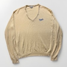 Vintage Kansas City Royals Lancer Sweater Men  s Large V-Neck Beige Pullover