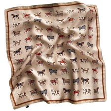 53 53CM 100 Silk Small Scarf Women Neckerchief Bandana Fashion Champagne Horse