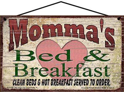 Momma's Bed and Breakfast Sign for Mom Grandma Mother's Day Gift Home B&B Decor