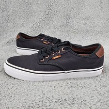Vans Atwood Mens Shoes Sz 7 Black Fabric Lace Up Skateboarding Sneakers Classic