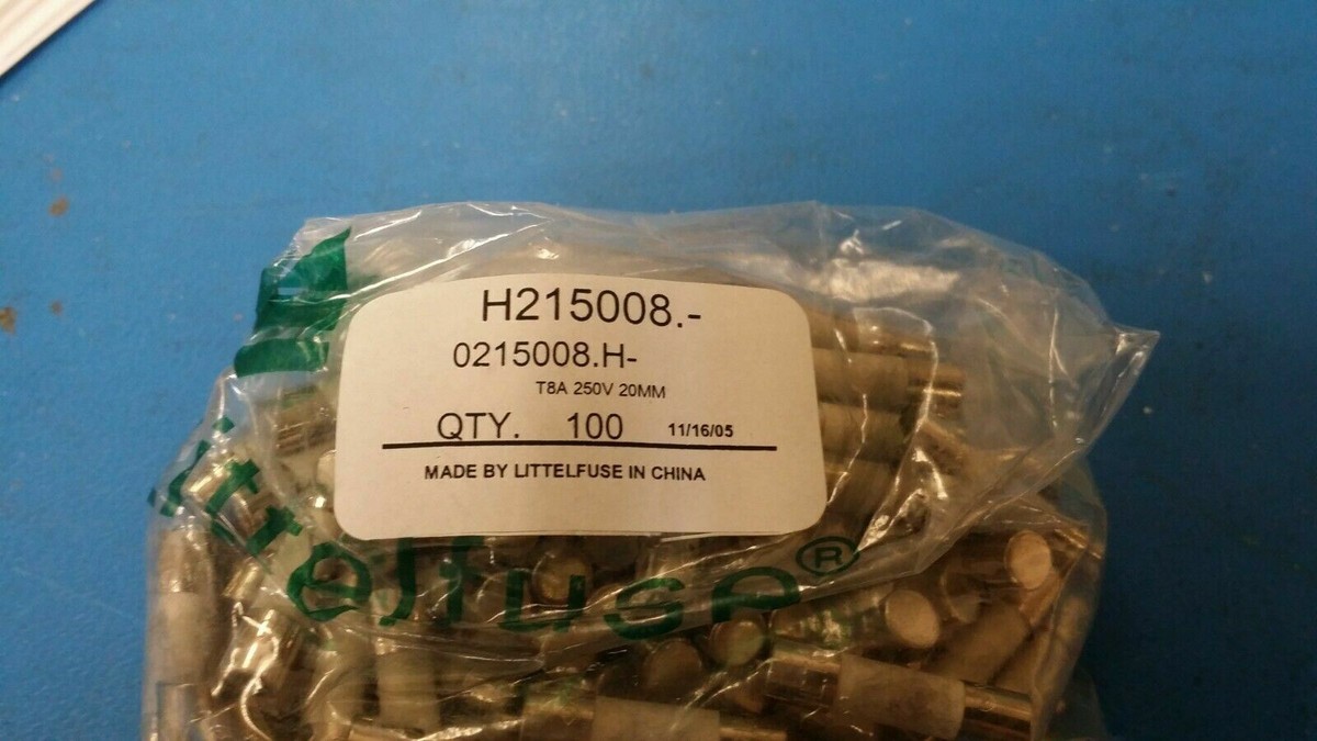 2 PCS) 0215008.H LITTELFUSE H215008 FUSE CERAMIC 8A 250VAC 5X20MM