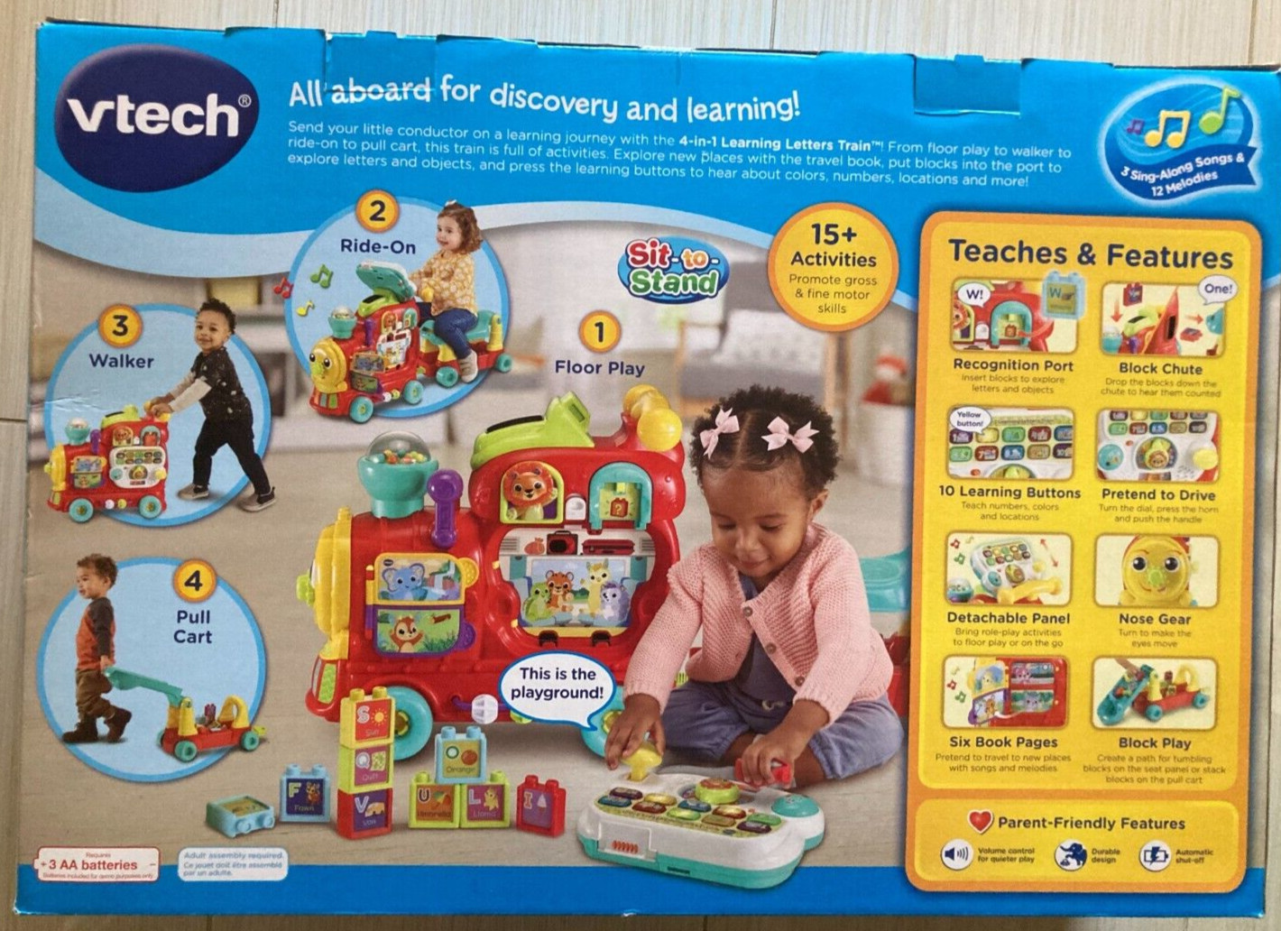 VTech 4-in-1 Learning Letters Train Ages 12-36 months NEW