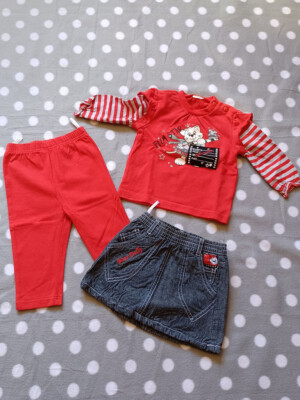 Schnizler Mädchen Kombi - Leggings - Rock & LA-Shirt - Größe 74