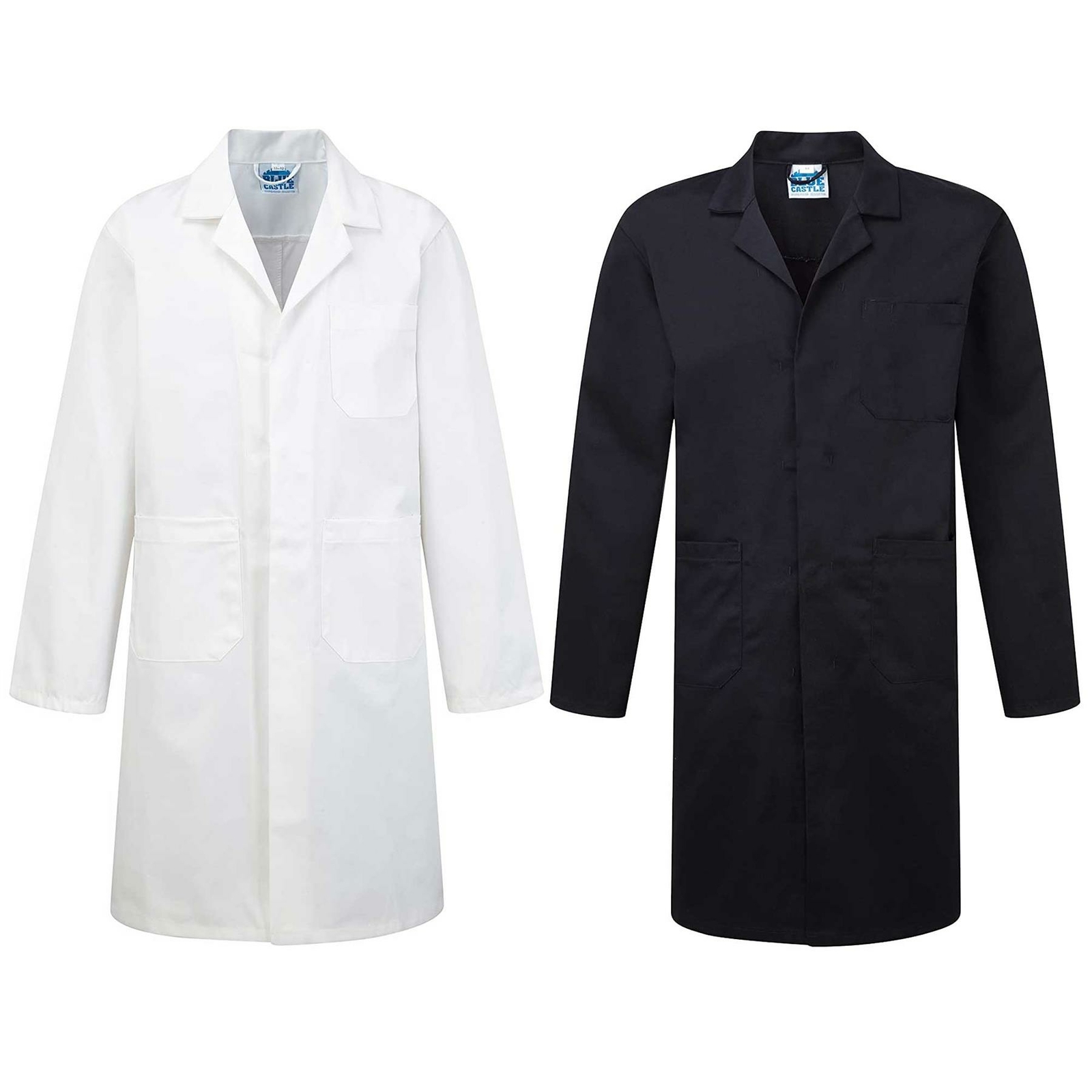 Lab Coat Warehouse Clothing Work Wear Long Protection White Navy eBay