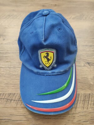 CAPPELLINO CAPPELLO BASEBALL CAP FERRARI VINTAGE AZZURRO BLU