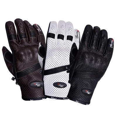 NORMAN Motorbike Motorcycle Gloves Leather Waterproof Thermal Winter Summer Vented Mens