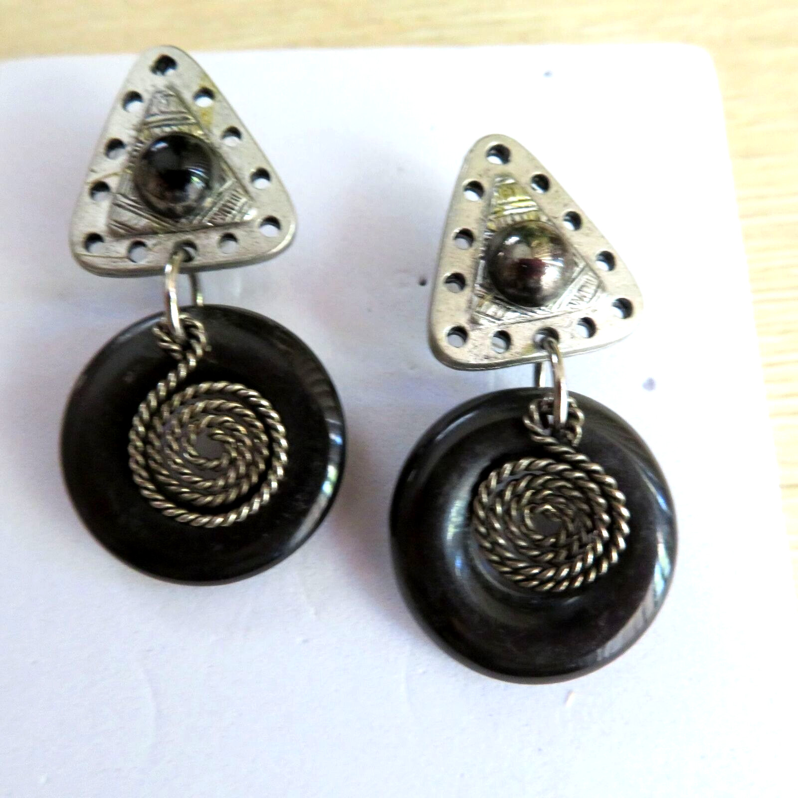 Artisan Dangle Drop Post Earrings Boho Hippie Uns… - image 1