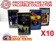 10x VHS MOVIE SMALL CLAMSHELL SIZE B CLEAR PLASTIC PROTECTIVE BOX PROTECTORS