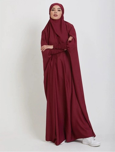 One Piece Full Length Jilbab Khimar with Chunnat sleeves All Color Firdous - Picture 32 of 58