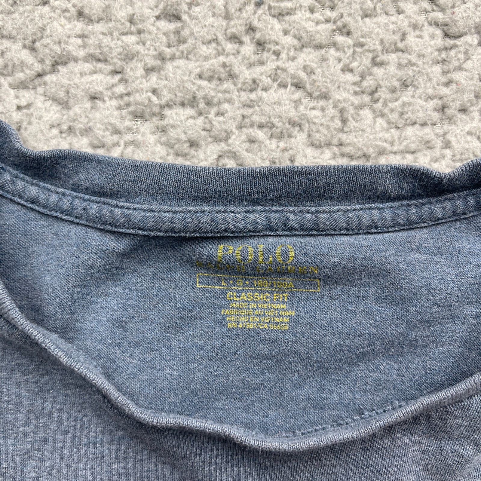 Polo Ralph Lauren camicia uomo L blu viola pony girocollo manica corta classica