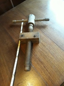 vintage wood bench vise screw and nut. ebay