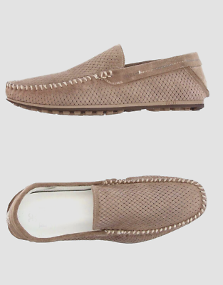 Fabi Men's Italy Brown Suede Loafer Driving Shoes Moccasins Size