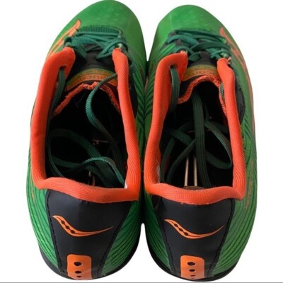 Saucony Vendetta 2 Mens Slime Orange Running Cleats Spikes  display picture 3