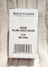 Brass In-line Check Valves 1-1/4" 209 CV30L