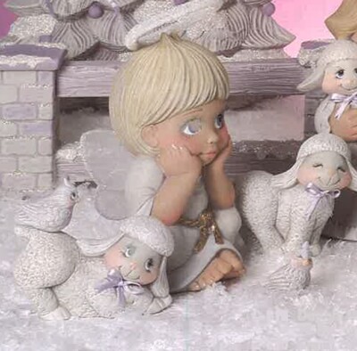 Sweet Tot Angel Boy  Sitting 6'' T  Ceramic Bisque Ready to Paint