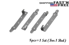 Silverline Bed Rail Bracket Connecting Fittings Bright Iron  8pcs/set（for 1 bed）