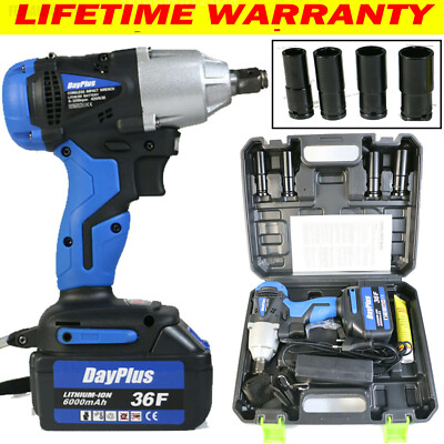 Cordless Impact Wrench Compact Car Repair Wheel Nut Gun Power Tool Heavy  Duty UK