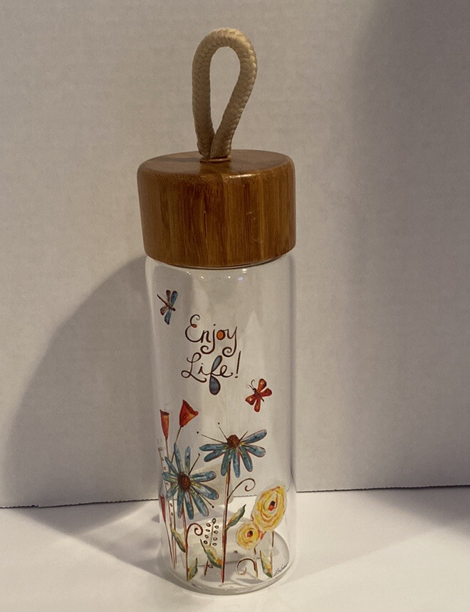 &ldquo;enjoy Life&rdquo; Floral New Bamboo Wood Lid