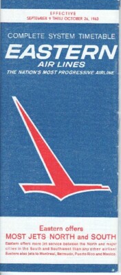 Eastern Air Lines timetable 1963/09/09
