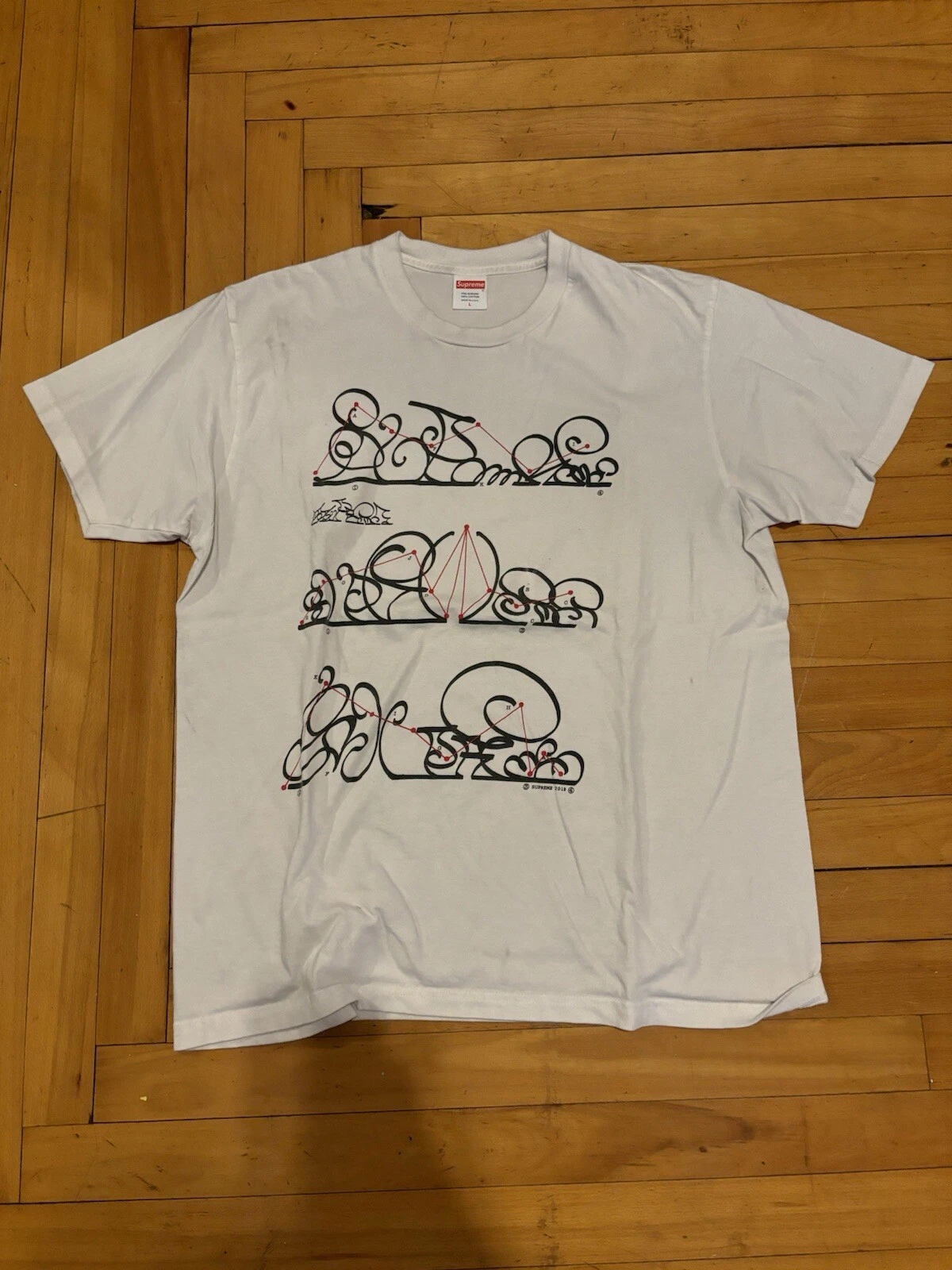 T shirt Supreme System FW18 taille Grand T shirt blanc d'occasion script t shirt