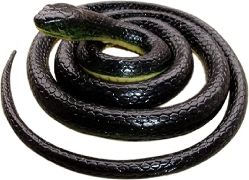 Realistic Rubber Black Snake 52 Inch Long Scare Toy by Brandon Super - Picture 1 of 6