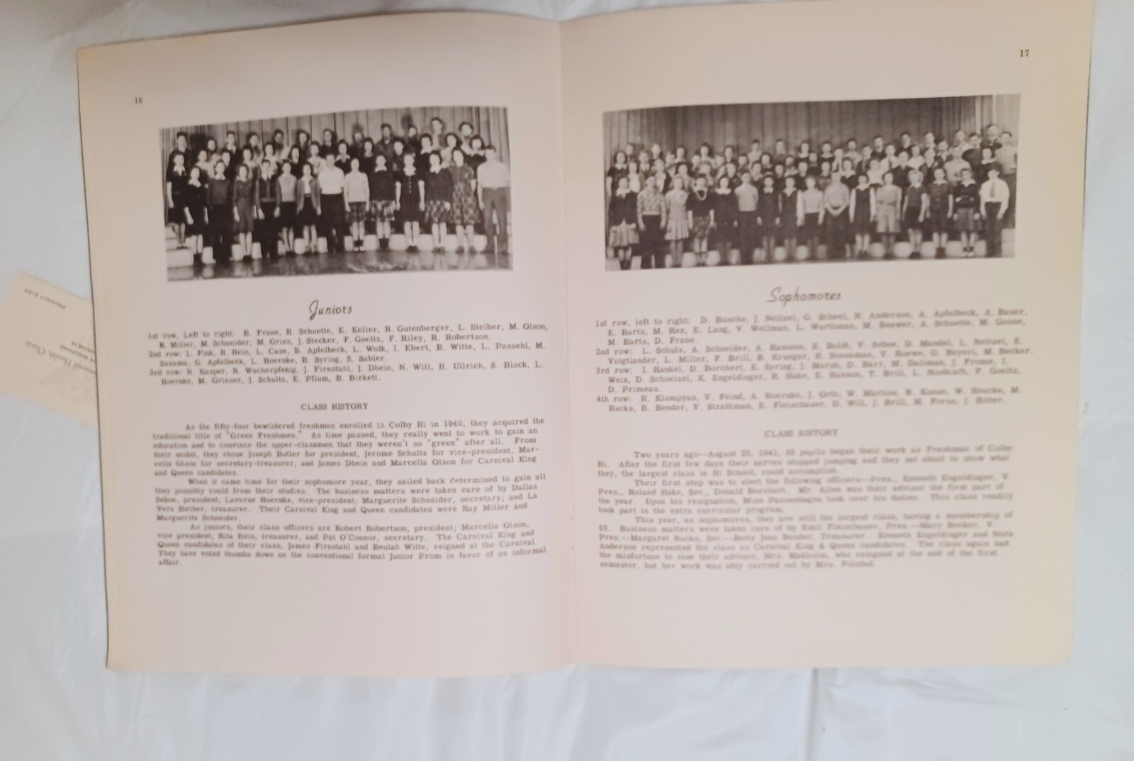 1943 Eau Pleine Colby Wisconsin High School Yearbook Vintage Marathon