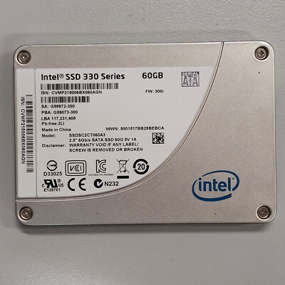 Genuine Intel 60GB 2.5'' SATA3 6Gb/s SSD Solid State Drive SSDSC2CT060A3