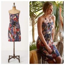 NEW NIP Anthropologie Floral Silk "Reflecting Pool Dress" 5 Stars Size 2