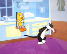GATTO DI Capodanno anni 80 TWEETY BIRD Warner Brothers PRODUZIONE CEL & DRAW animali domestici