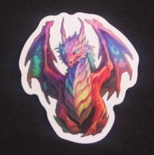 Colorful Mystical Guardian Dragon Sticker 1 7/8" D 