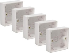 5 x AXIOM 25mm Surface Mounted Back Box Pattress Single 1 Gang Deep Electrical