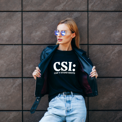 Can't Stand Idiots CSI Divertida Camiseta Para Hombre Broma Impreso Novedad Diseño Eslogan - Imagen 1 de 3